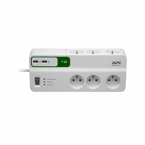 APC Essential SurgeArrest 6 outlets with 5V, 2.4A 2 port ...