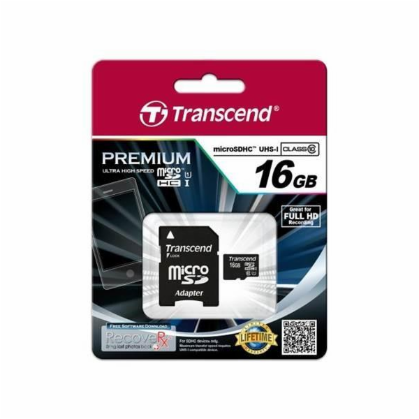 Transcend microSDHC 16GB UHS-I TS16GUSDU1