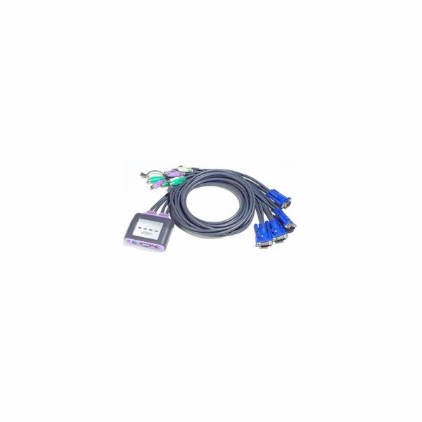 ATEN 4-port KVM PS/2 mini, audio, 1.2m kabely
