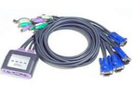ATEN 4-port KVM PS/2 mini, audio, 1.2m kabely