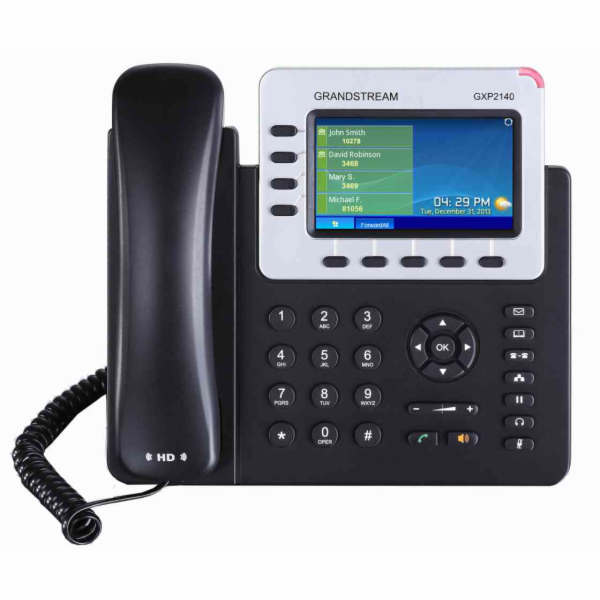 Grandstream GXP2140, 4,3" TFT bar. displej, 4 SIP účty, 4...