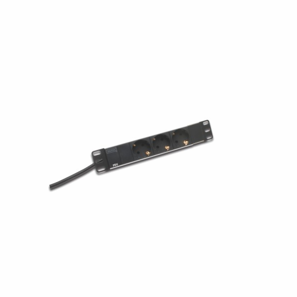 Digitus 1U Hliníkový PDU, 254 mm (10 ") montáž do stojanu...