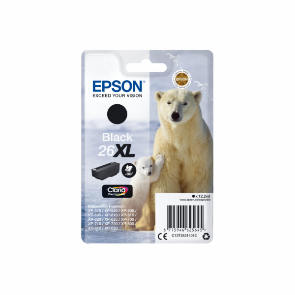 EPSON cartridge T2621 black (lední medvěd) XL