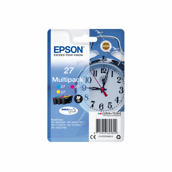 EPSON ink Multipack 3-colour "Budík" 27 DURABrite Ultra Ink