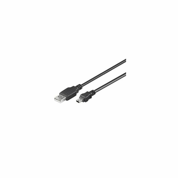 PremiumCord kabel USB 2.0, A-B mini, 5pinů, 0,5m