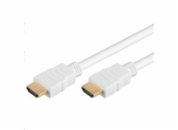 PremiumCord HDMI High Speed + Ethernet kabel,bílý, zlacené konektory, 2m