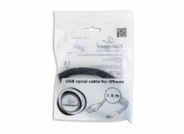 GEMBIRD Kabel USB A Male/Lightning Male, 1,5m, černý, kroucený