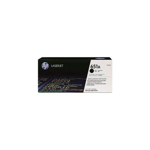 HP 651A Black LJ Toner Cart, CE340A (13,500 pages)