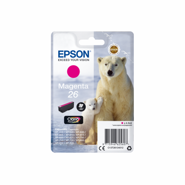 Epson Singlepack Magenta 26 Claria Premium Ink