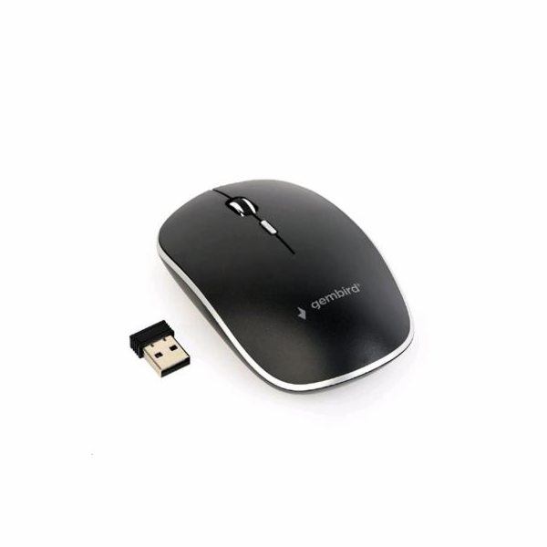 GEMBIRD myš MUSW-4B-01, černá, bezdrátová, USB nano receiver