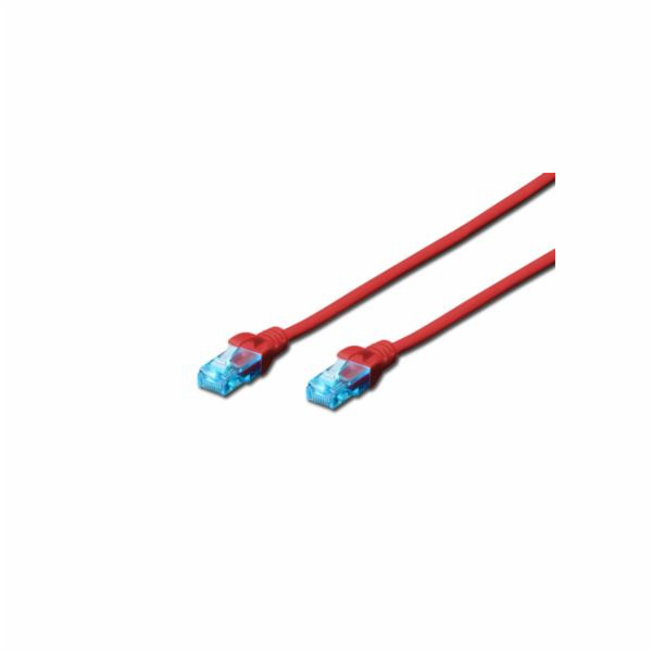 Digitus Patch Cable, UTP, CAT 5e, AWG 26/7, červený 0,5m,...