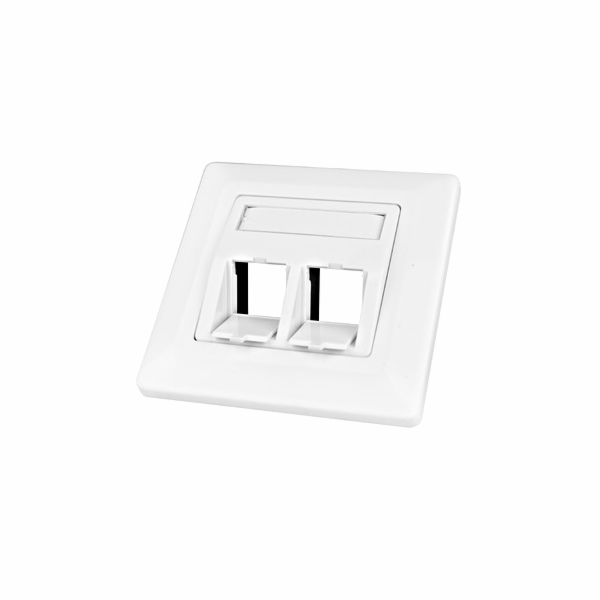 Datová zásuvka pod omítku pro 2 moduly (45°),prázdná,RAL9010