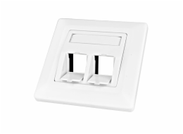 Datová zásuvka pod omítku pro 2 moduly (45°),prázdná,RAL9010