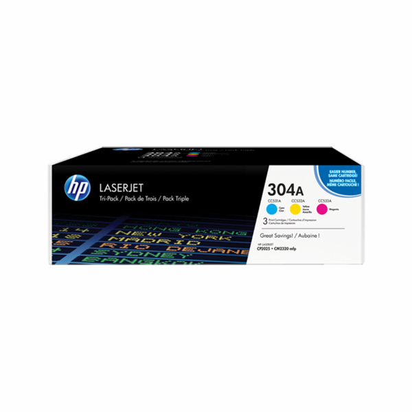 HP 304A CMY 3-pack LJ Toner Cart, CF372AM (2,800 / 2,800 ...