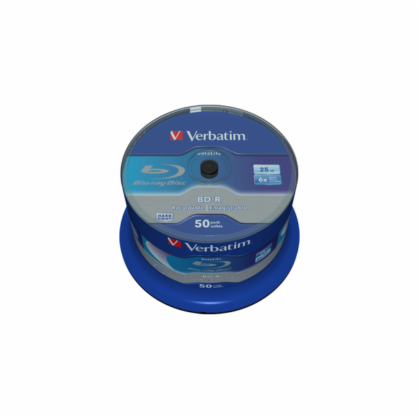 1x50 Verbatim BD-R Blu-Ray 25GB 6x Speed Datalife No-ID C...