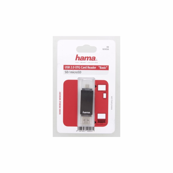 HAMA čtečka paměťových karet Basic USB 2.0/micro USB OTG/...