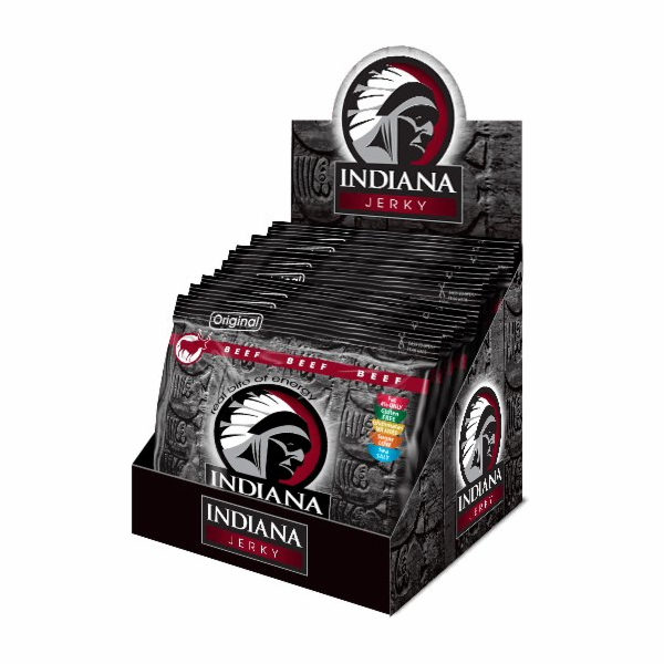 INDIANA Jerky hovězí Original 600g - display