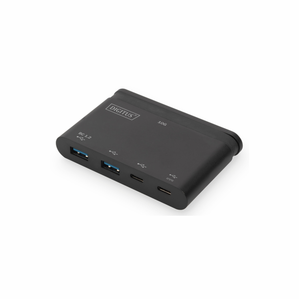 DIGITUS 4-portový USB-C hub 10G 2x USB-C Data + PD 3.0, 2...