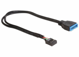 Delock - USB interní kabel - hlavička USB 9 pinů (F) do 19 pin USB 3.0 header (M) - 30 cm - černá