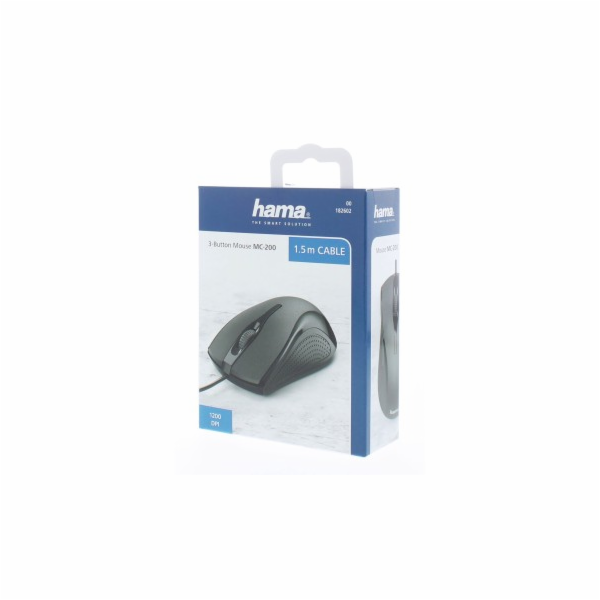 HAMA myš MC-200/ drátová/ optická/ 1200 dpi/ 3 tlačítka/ ...