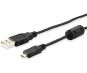 Equip USB-A - microUSB USB kabel 1 m černý (128596)