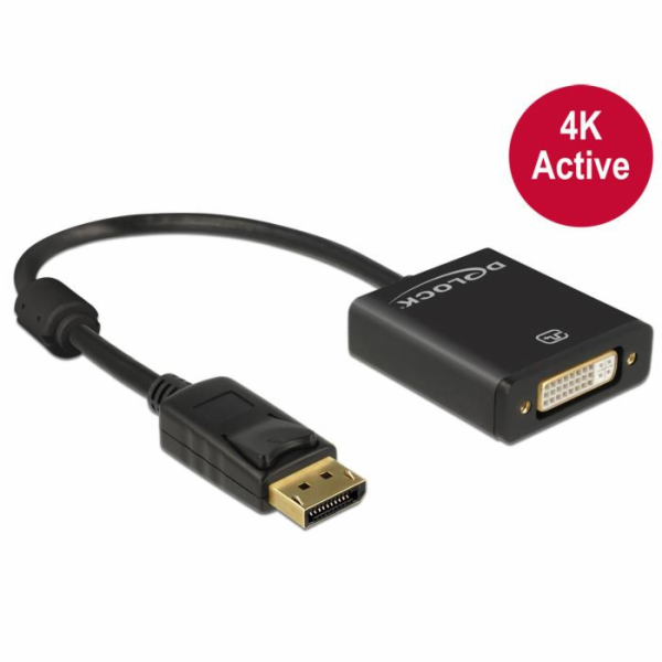 ADAPTER DISPLAYPORT(M) 1.2->DVI(24+5)(F) 4K Active