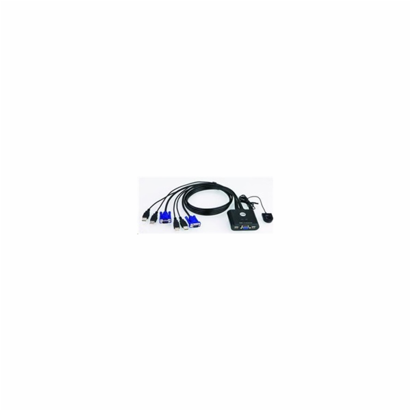 ATEN 2-port KVM USB mini, 1m kabely, DO