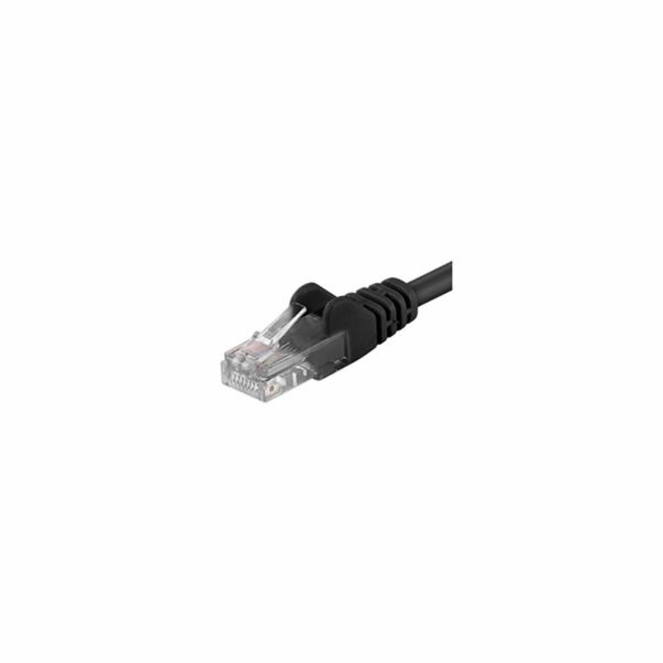Patch kabel UTP Cat 6, 0,5m - černý