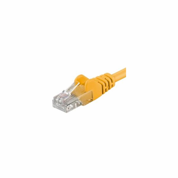 PremiumCord Patch kabel UTP RJ45-RJ45 CAT6 0.25m žlutá