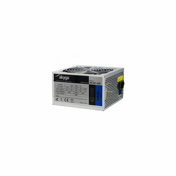 Akyga ATX Zdroj 420W Basic ventiláror 120mm P4 3xSATA