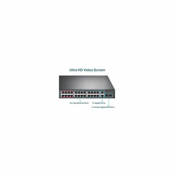 TP-Link CCTV switch TL-SL1226P (24x100Mb/s, 2xGbE/2xSFP c...