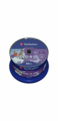 VERBATIM DVD+R(50-pack)DoubleLayer/Spindle/8X/8.5GB/Printable/NoID