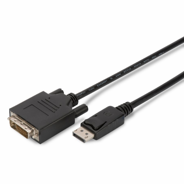 Digitus DisplayPort adapter cable, DP - DVI (24+1) M/M, 3...