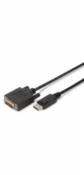 Digitus DisplayPort adapter cable, DP - DVI (24+1) M/M, 3.0m, w/interlock, DP 1.1a compatible, CE, bl
