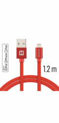 Swissten Datový Kabel Textile Usb / Lightning Mfi 1,2 M Červený