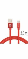 Swissten Datový Kabel Textile Usb / Usb-C 2,0 M Červený