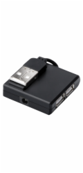 Digitus USB 2.0 hub, Vysokorychlostní rozbočovač, 4-porty, černý, bez napájecího zdroje