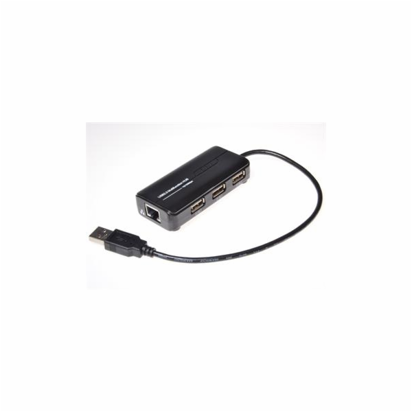 AVACOM MicroConnect USB2.0 HUB 3-portový + Ethernet 10/10...