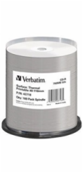 VERBATIM CD-R(100-Pack)Spindle/AZO/52x/700MB/Thermal Printable No ID Brand