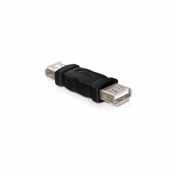 Delock USB Adapter, USB A černý samice/samice (spojka)