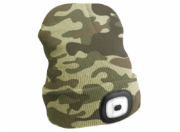 SIXTOL Čepice s čelovkou 180lm, nabíjecí, USB, univerzální velikost, bavlna/PE, maskáčová SIXTOL