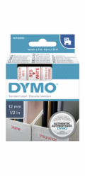 Dymo D1 paska 12 mm x 7 m cervena na bile 45015