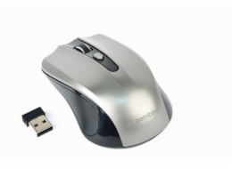 GEMBIRD myš MUSW-4B-04-GB, šedo-černá, bezdrátová, USB nano receiver