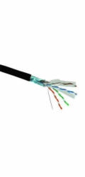 Solarix Kabel FTP PE drát c6 venkovní, 500m/špulka černý, SXKD-6-FTP-PE