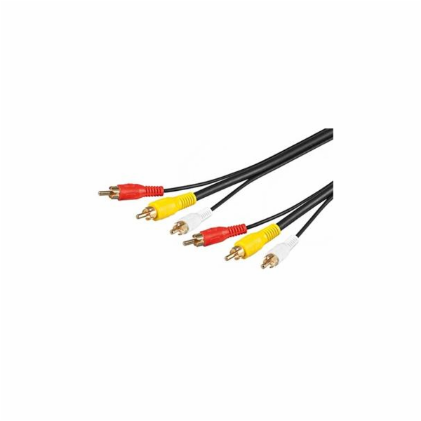 Kabel propojovací 3x cinch(M) - 3x cinch(M), 1,5m