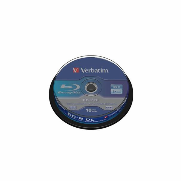 1x10 Verbatim BD-R Blu-Ray 50GB 6x Speed, bila blue Cakebox