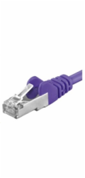 PREMIUMCORD Patch kabel CAT6a S-FTP, RJ45-RJ45, AWG 26/7 0,25m fialová