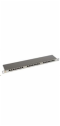 Solarix Patch panel  24xRJ45 CAT5E STP s vyvazovací lištou nerez 0,5U SX24HD-5E-STP-SL