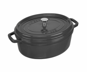Litinový hrnec Staub La Cocotte 31cm oválný grafitove sedý