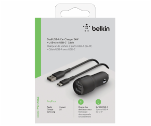 Belkin USB-A autonabijecka, 24W 1m USB-C kabel sw. CCE001...